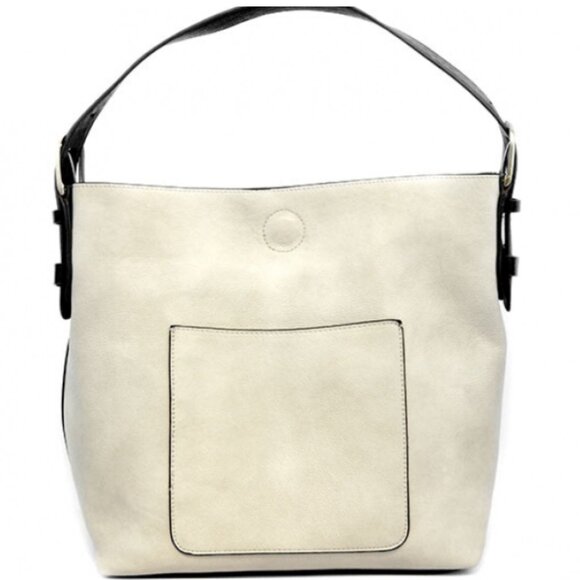 NWT Susan Joy Classic Hobo Bag with Extra Crossbody Stone Vegan Leather - Picture 1 of 10